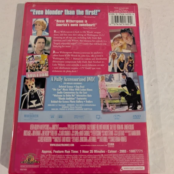 Legally Blonde 2 Red White & Blonde Dvd New Sealed Reese. Witherspoon - Picture 2 of 2